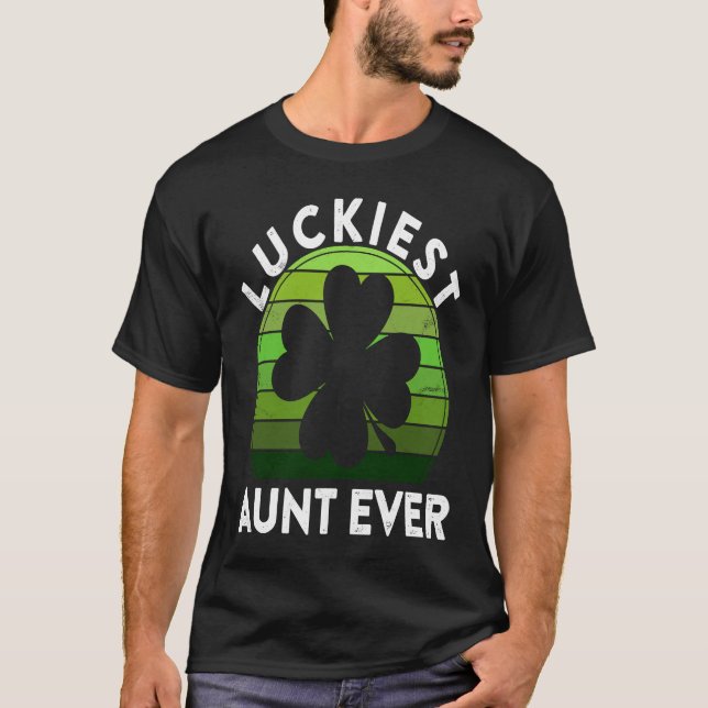 T-shirt Luckiest Aunt Ever  Shamrock Sunset St Patricks Da (Devant)