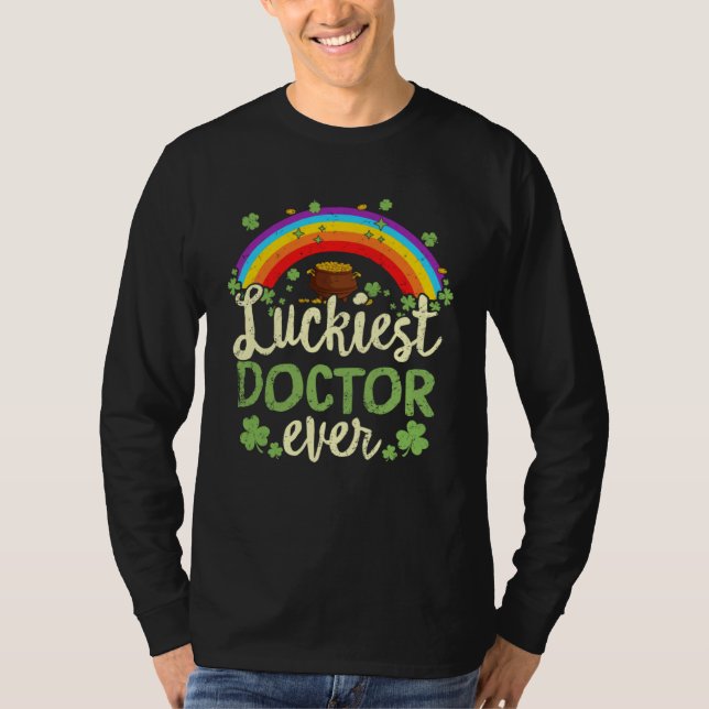 T-shirt Luckiest Doctor Ever St Patricks Day Rainbow Men W (Devant)
