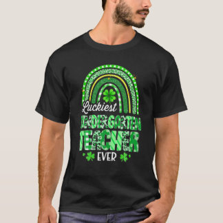 T-shirt Luckiest jardin d'enfants enseignant jamais Rainbo