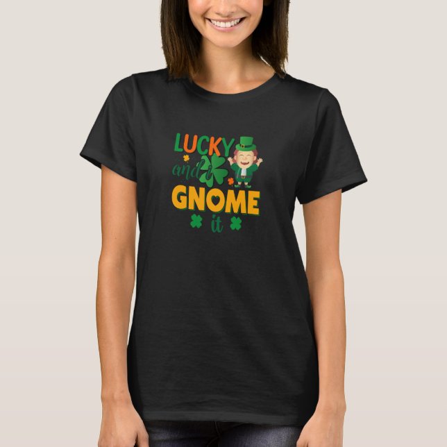 T-shirt Lucky and I Gnome It C Shamrock (Devant)