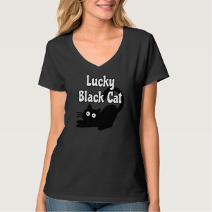T-shirt Lucky Black Cat Society Kitten Propriétaire de ani