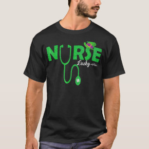 T-shirt Lucky C Stethoscope Heartbeat Nurse St patrick D