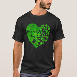 T-shirt Lucky Clover Heart Happy St.Patrick's Day Clover L
