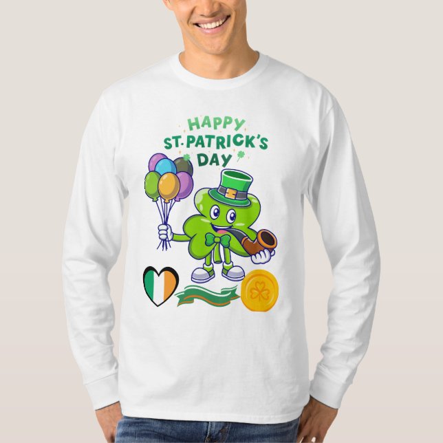 T-shirt "Lucky Clover Pipe - St. Patrick’s Day Tee" (Devant)