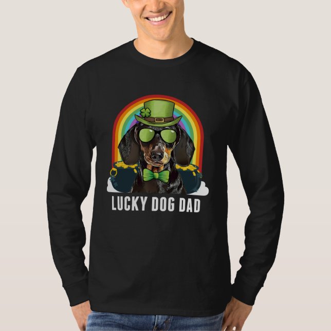 T-shirt Lucky Dachshund Dog Dad St Patricks Day (Devant)