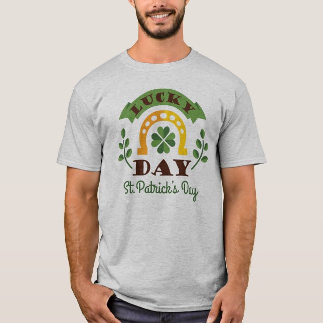 T-shirt Lucky Day St. Patrick's Day Symboles et typographi (Devant)