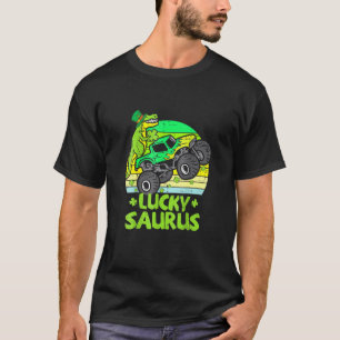 T-shirt Lucky Dinosaur Monster Truck T Rex Shamrock St Pat