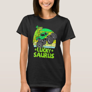 T-shirt Lucky Dinosaur Monster Truck T Rex Shamrock St Pat