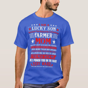 T-shirt Lucky Fils Parce Que Je Suis Élevé Par Un Fermier
