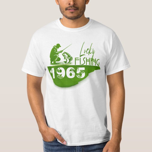 T-shirt Lucky Fishing Vintage 1965  (Devant)