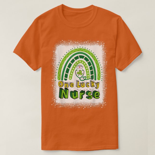 T-shirt Lucky Nurse Lucky Rainbow Shamrock St patrick (Design devant)