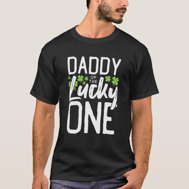T-shirt Lucky One First Birthday Papa Famille St. Patrick' (Devant)