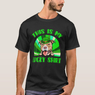 T-shirt Lucky Pitbull Shamrock Jour de la Saint Patrick To