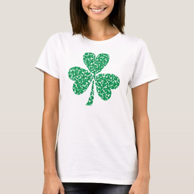 T-shirt Lucky Shamrock fait de petits Shamrocks (Devant)
