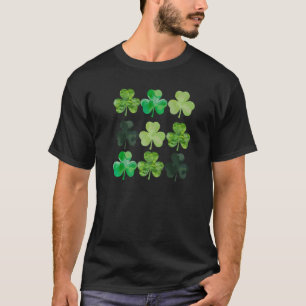 T-shirt Lucky Shamrock Irish Four Leaf Clover Happy St Pa