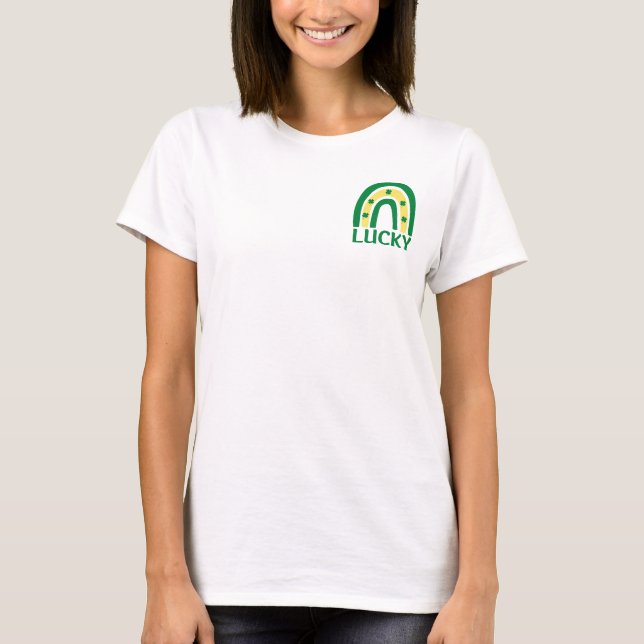 T-shirt Lucky Shamrock Rainbow St patrick (Devant)