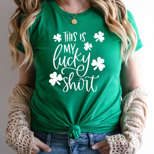 T-shirt Lucky Shirt Élégante typographie de la Saint Pat