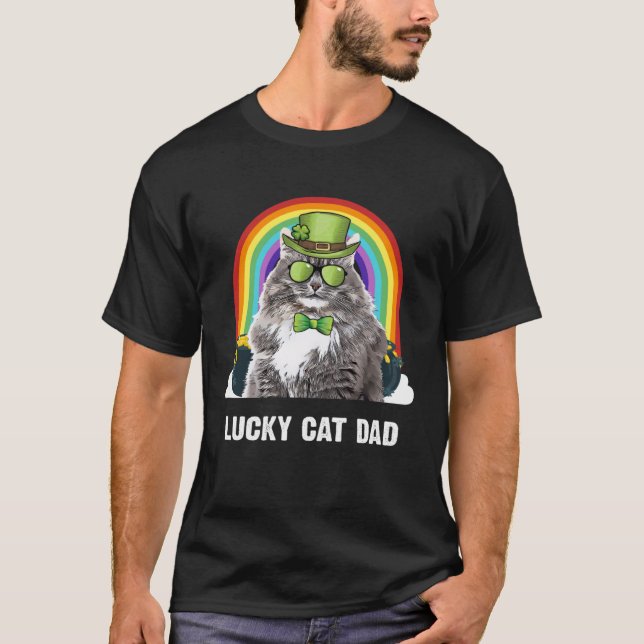 T-shirt Lucky Siberian Cat Dad St Patricks Day (Devant)