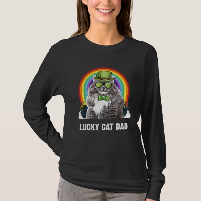 T-shirt Lucky Siberian Cat Dad St Patricks Day (Devant)