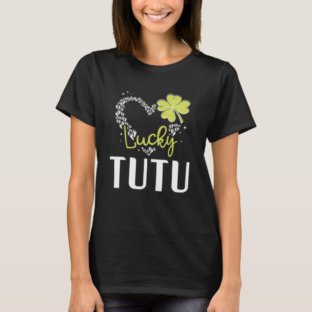 T-shirt Lucky Tutu St Patricks Day womens (Devant)