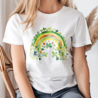 "Lucky Vibes" Aquarelle Vert arc-en-ciel Shamrocks