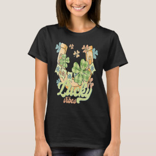 T-shirt Lucky Vibes fer à cheval & trèfle à quatre feuille