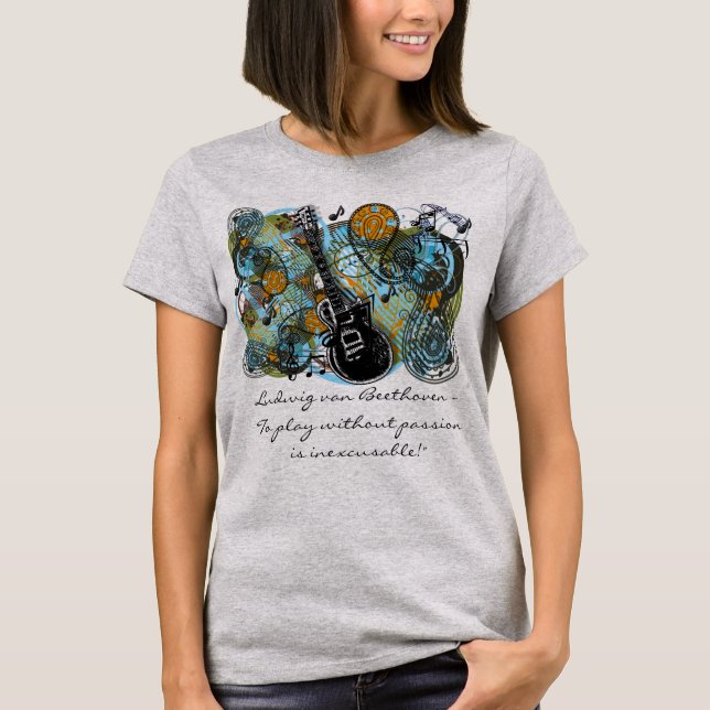 T-shirt Ludwig van Beethoven - "Jouer sans passion est (Devant)