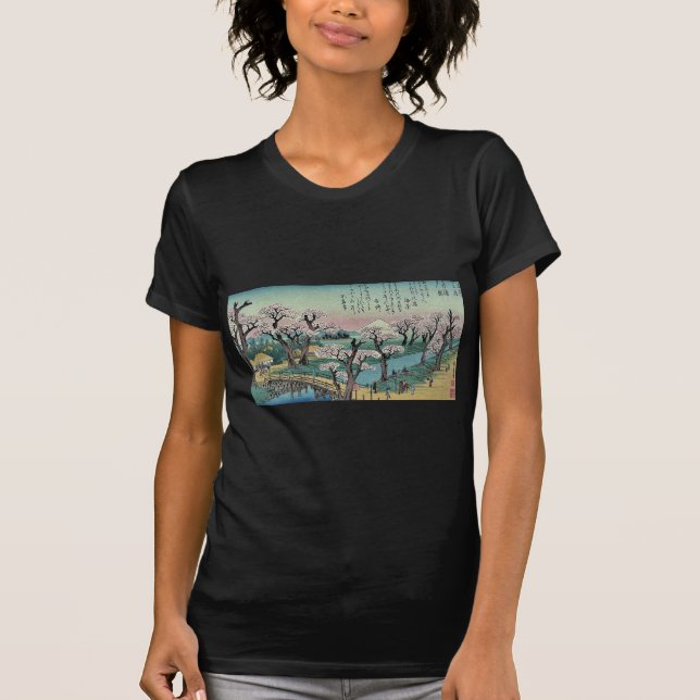 T-shirt Lueur de soirée au pont de Koganei par Ando, (Devant)