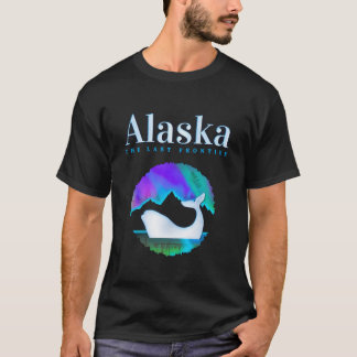 T-shirt Lueurs Boréales d'Alaska Orque Baleine Avec Aurore