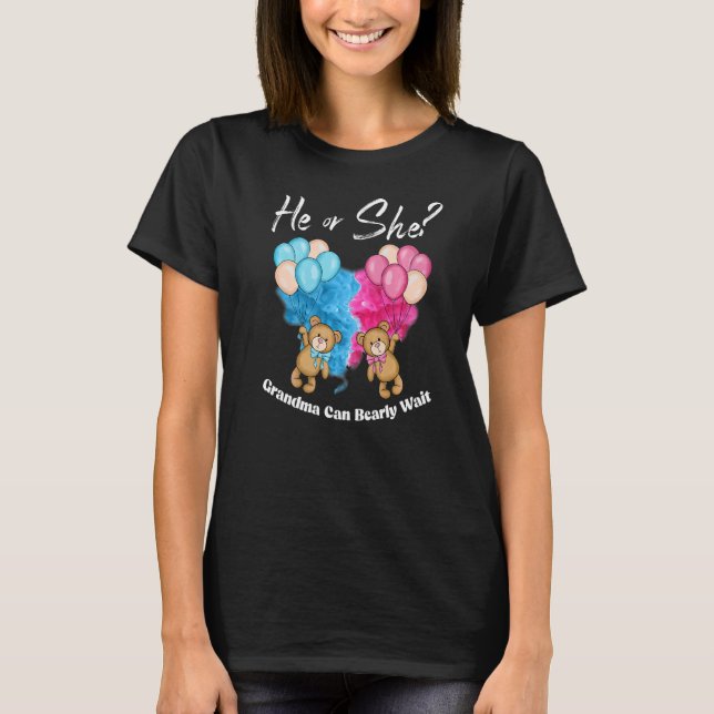 T-shirt Lui, Grand-Mère Peut Attendre Que Le Sexe Révèle L (Devant)