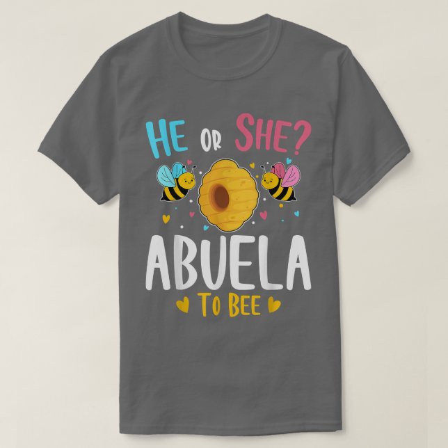 T-shirt Lui ou elle Abuela to Bee Baby shower de révélatio (Design devant)