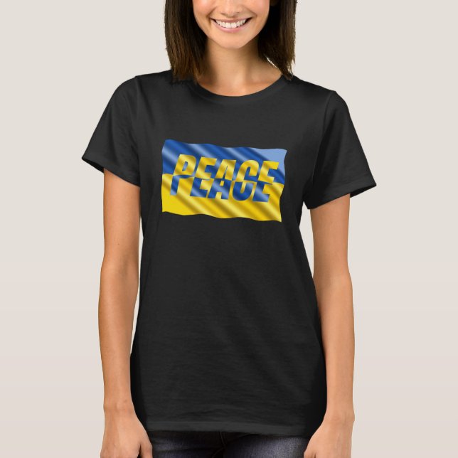 T-shirt L'Ukraine bleue et jaune inspire la paix ni la gue (Devant)