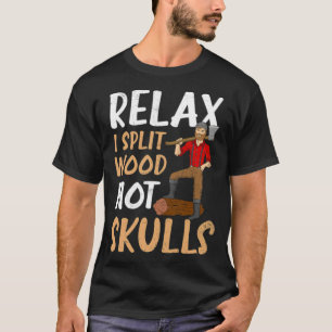 T-shirt Lumberjack Rela I Split Wood Not animal food donut