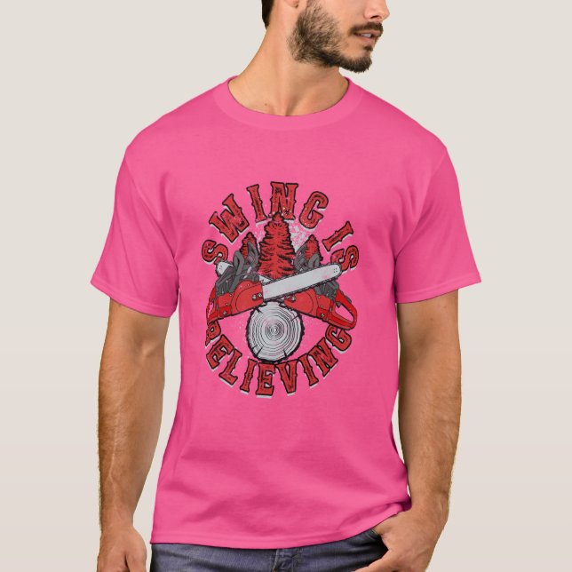 T-shirt Lumberjack Sawing croit (Devant)