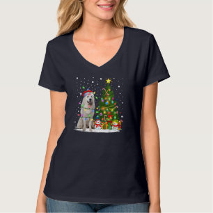 T-shirt Lumière Arbre de Noël Père Noël Grand Pyrénées Chi