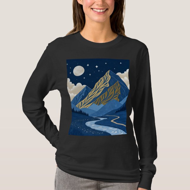 T-shirt Lumière de lune de montagne (Devant)