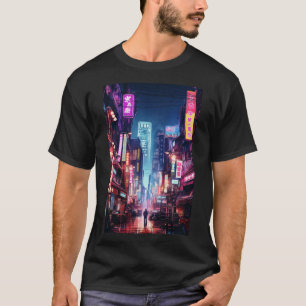 T-shirt Lumière de néon de la rue de Tokyo Cyberpunk