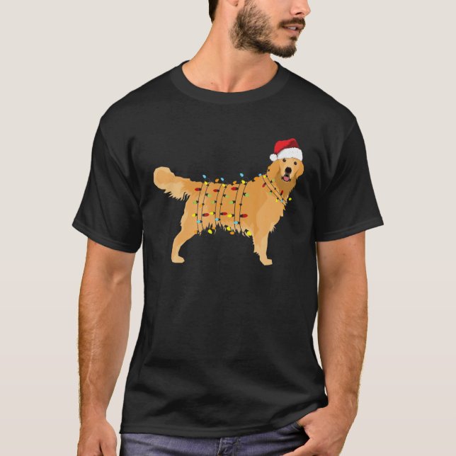 T-shirt Lumière de Noël Golden Retrior (Devant)