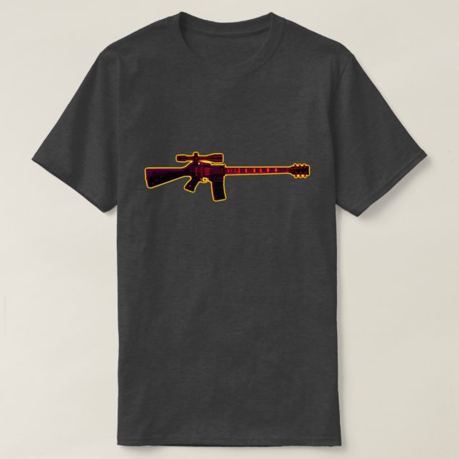 T-shirt Lumière de noir de guitare d'assaut (Design devant)