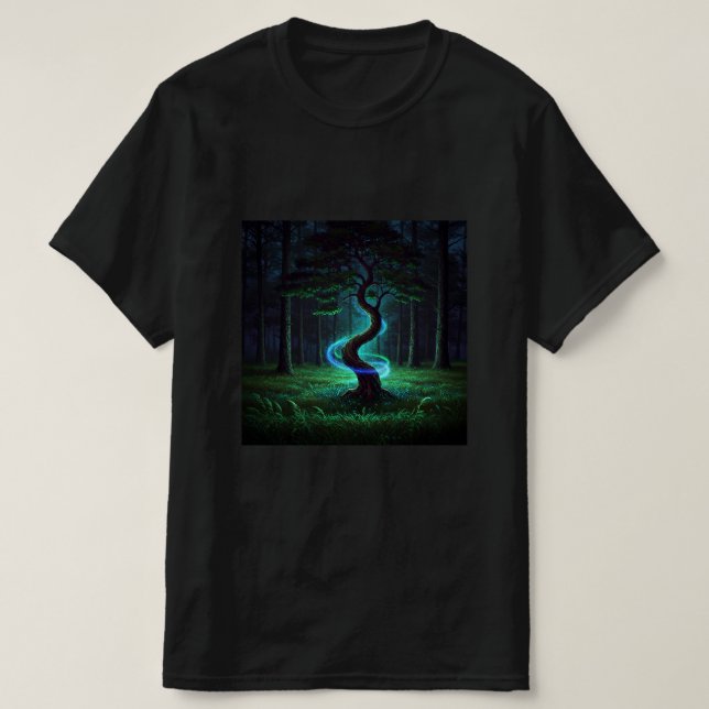 T-shirt Lumière d'un arbre tordu (Design devant)