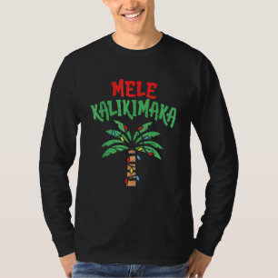 T-shirt Lumière hawaïenne de Noël Mele Kalikimaka Palm Tre