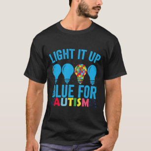 T-shirt Lumière sur la Sensibilisation sur l'autisme bleue