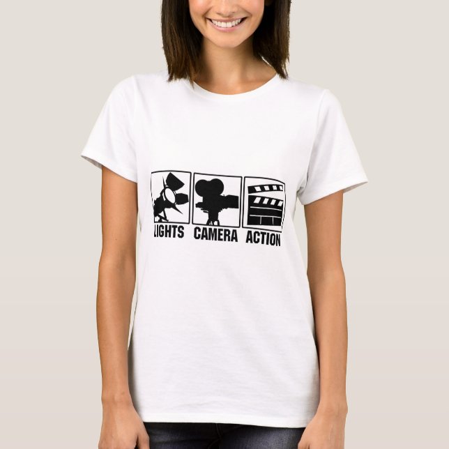 T-shirt Lumières, appareil-photo, action (Devant)