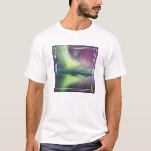 T-shirt Lumières Aurora dans la lagune   Jokulsarlon, Isla