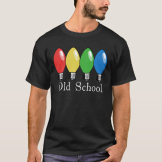 T-shirt Lumières d'arbre de Noël de vieille école