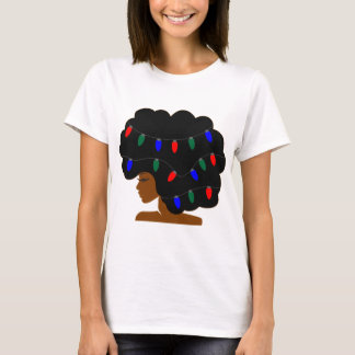 T-shirt Lumières de Noël afro cheveux naturels