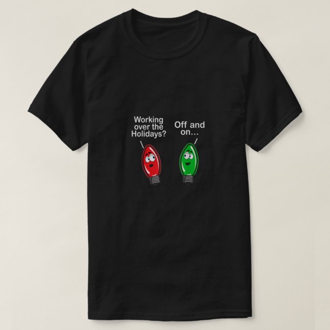 T-shirt Lumières de Noël amusantes (Design devant)