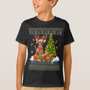 T-shirt Lumières de Noël amusantes Chihuahua Chien Funny X