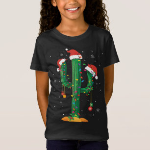 T-Shirt Lumières de Noël Cactus Lover Drôle Jeu de Noël