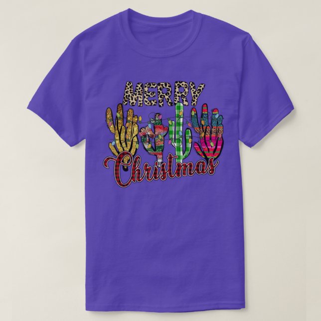 T-shirt Lumières de Noël Cactus Lover Funny Xmas pyjama fa (Design devant)